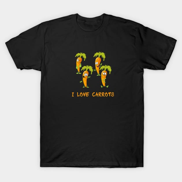 I love carrots, funny vegetables design, gift idea T-Shirt by Stell_a